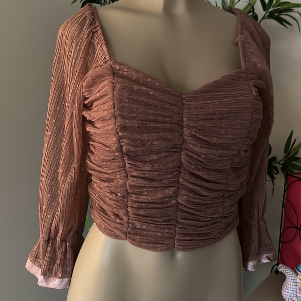 ❗️SALE❗️ 3x$25 Beige puffy sleeve top